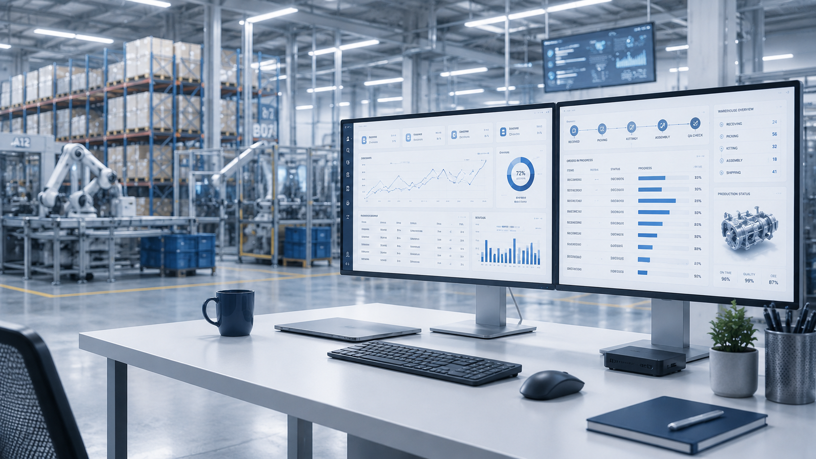 Creating a production order from a bill of materials in the warehouse